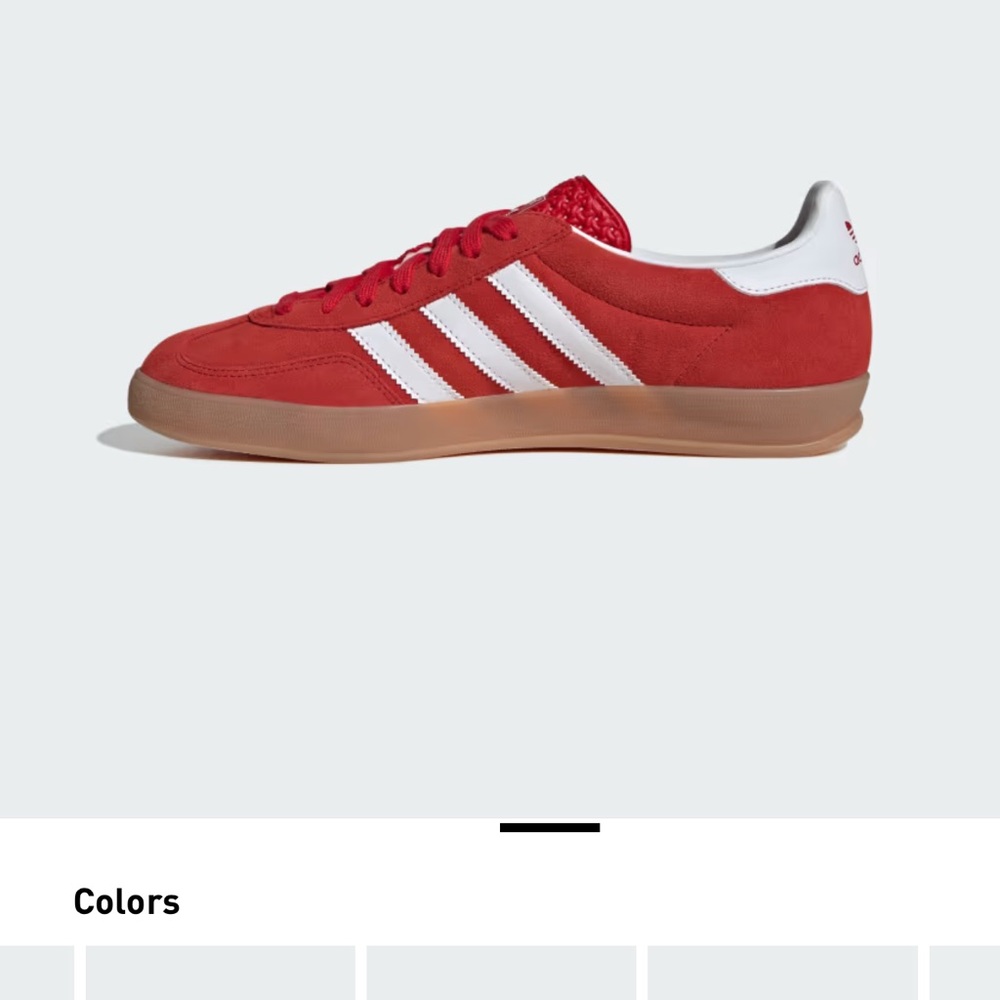 adidas Red Retro Suede & Mesh Sneakers with White Stripes - Picture 5 of 8